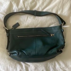 Blue old school coach purse